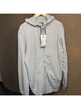 Carhartt Flame Resistant Force Hoodie Men’s M Tall Gray Loose Fit Full Zip NWT